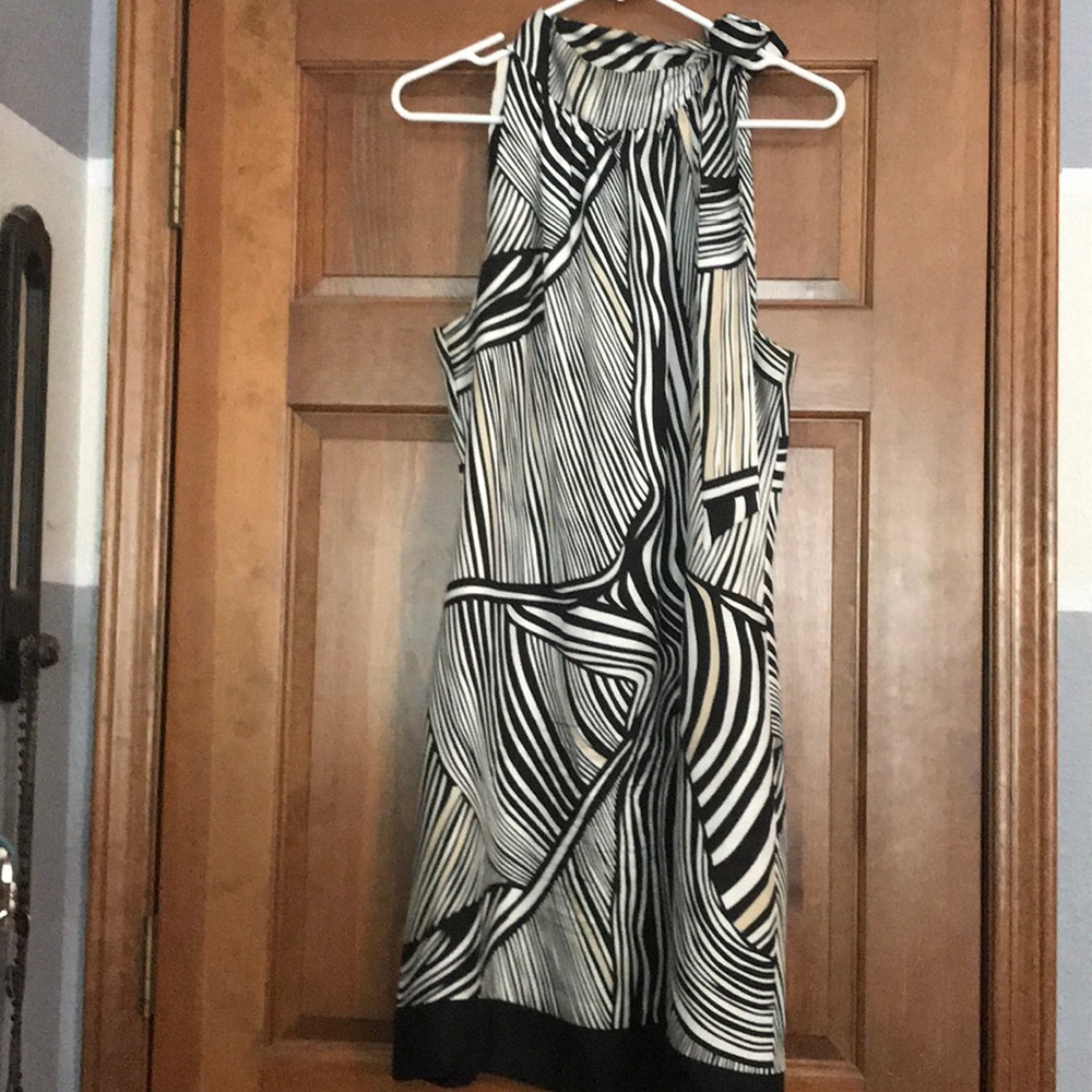 Black, White, and Tan dress